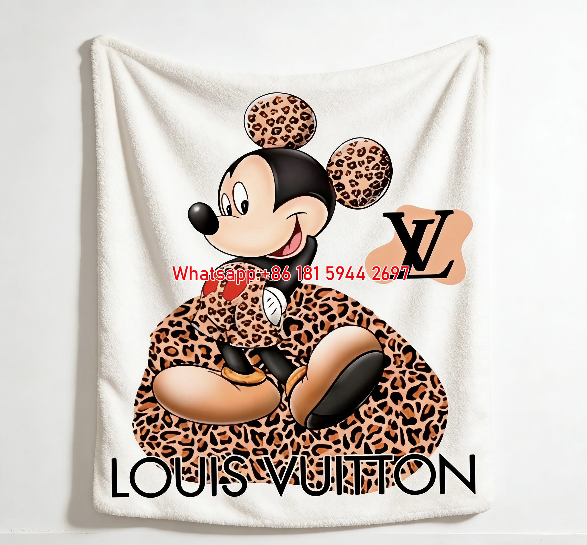 Louis Vuitton Mickey Mouse Decor Throw Blanket 239